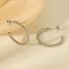 18K Gold Geometric Titanium Steel Twisted Earrings for Women