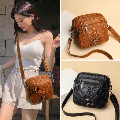 Summer 2026 Women's Soft Leather Mini Shoulder Bag - Casual Crossbody for Mobile Phone