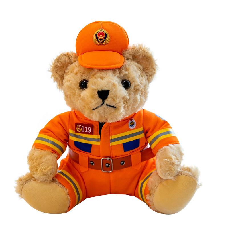 Traffic Police Bear Teddy Bear Police Doll Iron Riding Motorcycle Bear Riding Clothes Plush Toys