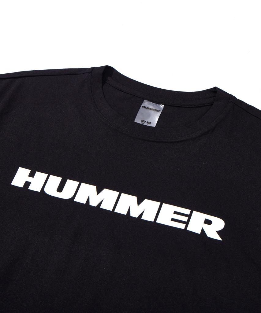 Hummer Signature Lettering Logo Air Cool Functional Short Sleeve T-Shirt Black