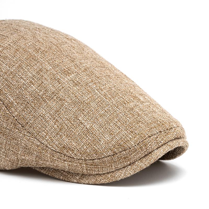 Frühling Sommer Atmungsaktive Leinen Baskenmütze Herren Britische Vintage Kappe Einfarbig Schirmmütze Newsboy Kappe