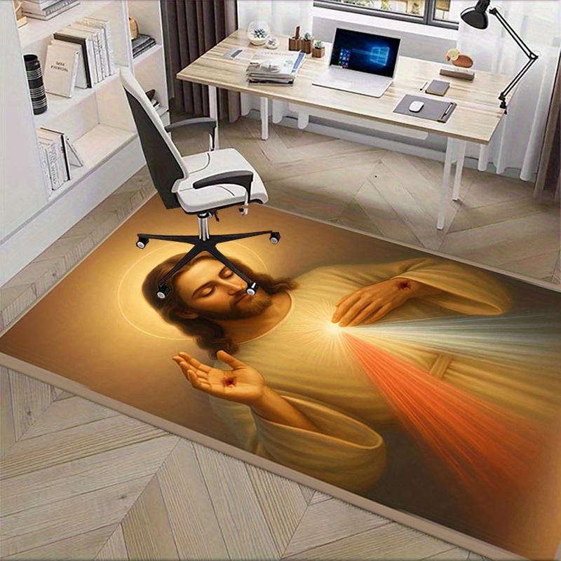 1pc Divine Light,Sacred Heart,Resurrection Office Carpet Soft Polyester Entrance Carpet Washable Non
