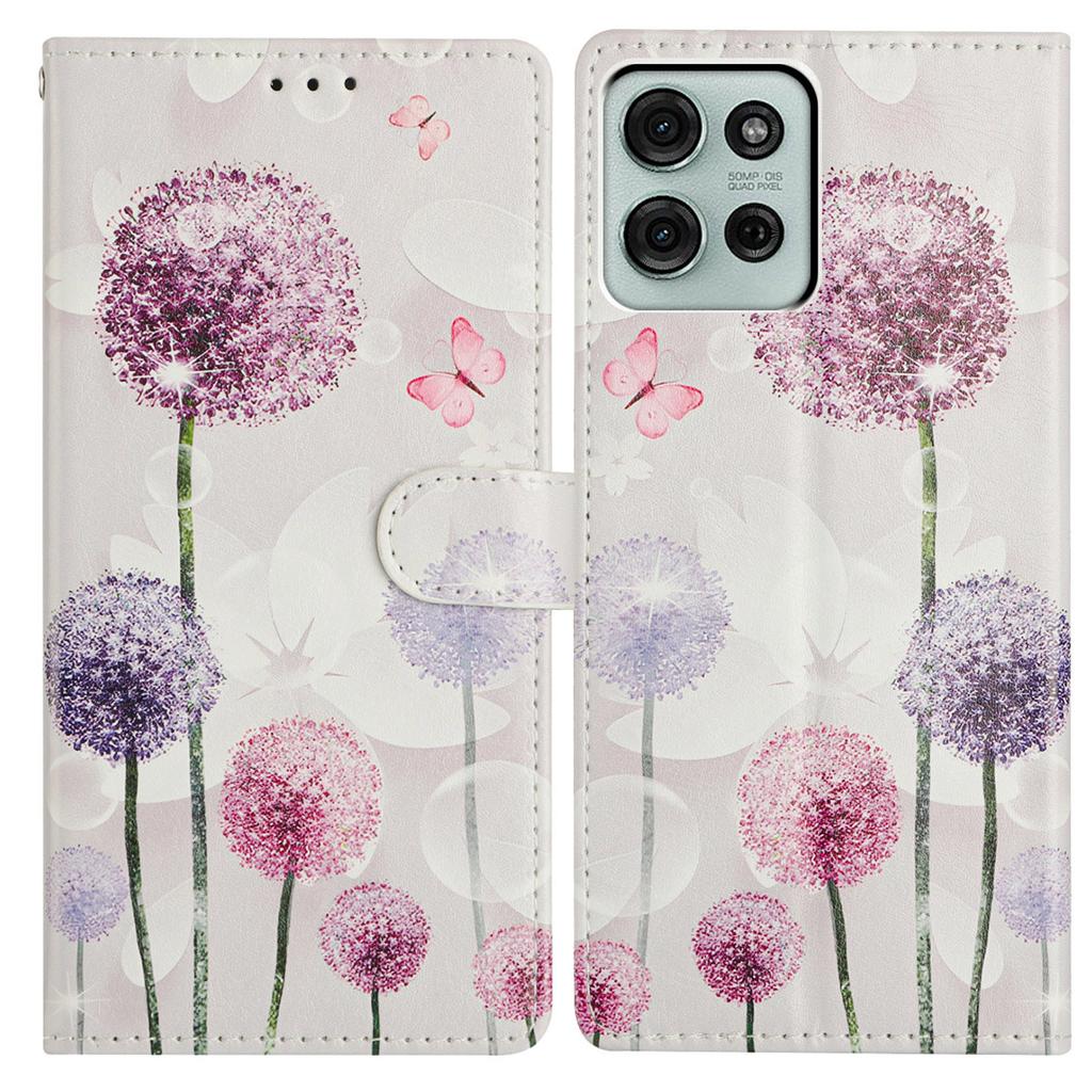 For Motorola Moto G86 5G Case Pattern Printing Wallet Stand Flip Leather Phone Cover with Strap