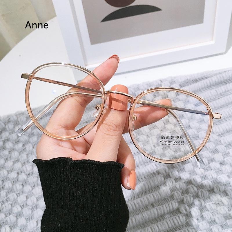 Vintage Classic Anti-Blue Light Glasses Oval Metal Frame  Designer Fashion Round Metal Optical Frames Computer Glasses