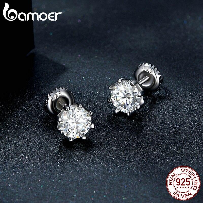 Clou D'Oreille Homme En Moissanite 1 Ct - Couleur D/VVS - Monture Or Jaune Plaqué Sur Argent 925 - WLG