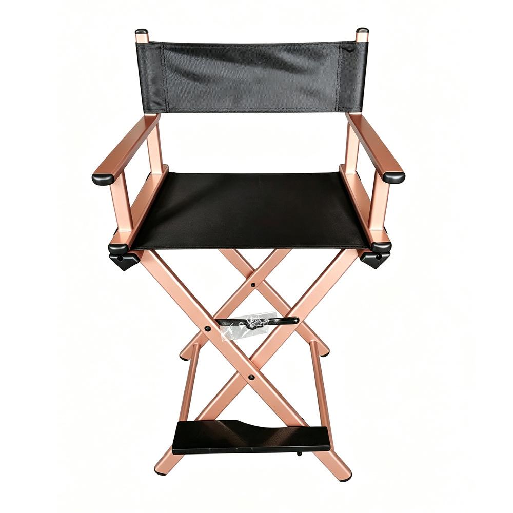 Foldable Aluminum Makeup Chair with Pillow, High Back, Outdoor Portable Hairdressing Chair
