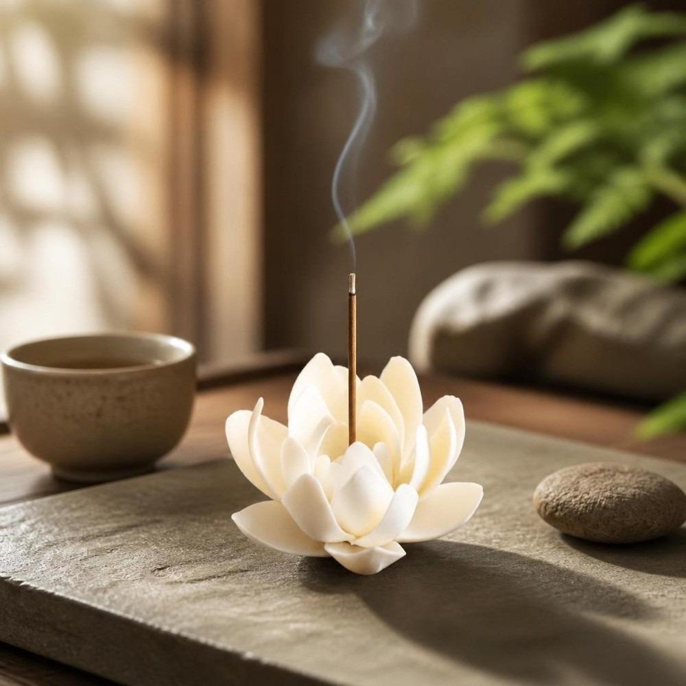 Flower Design Incense Burner Ceramic Incense Burning Tray Home Decoration Incense Stick Holder Zen