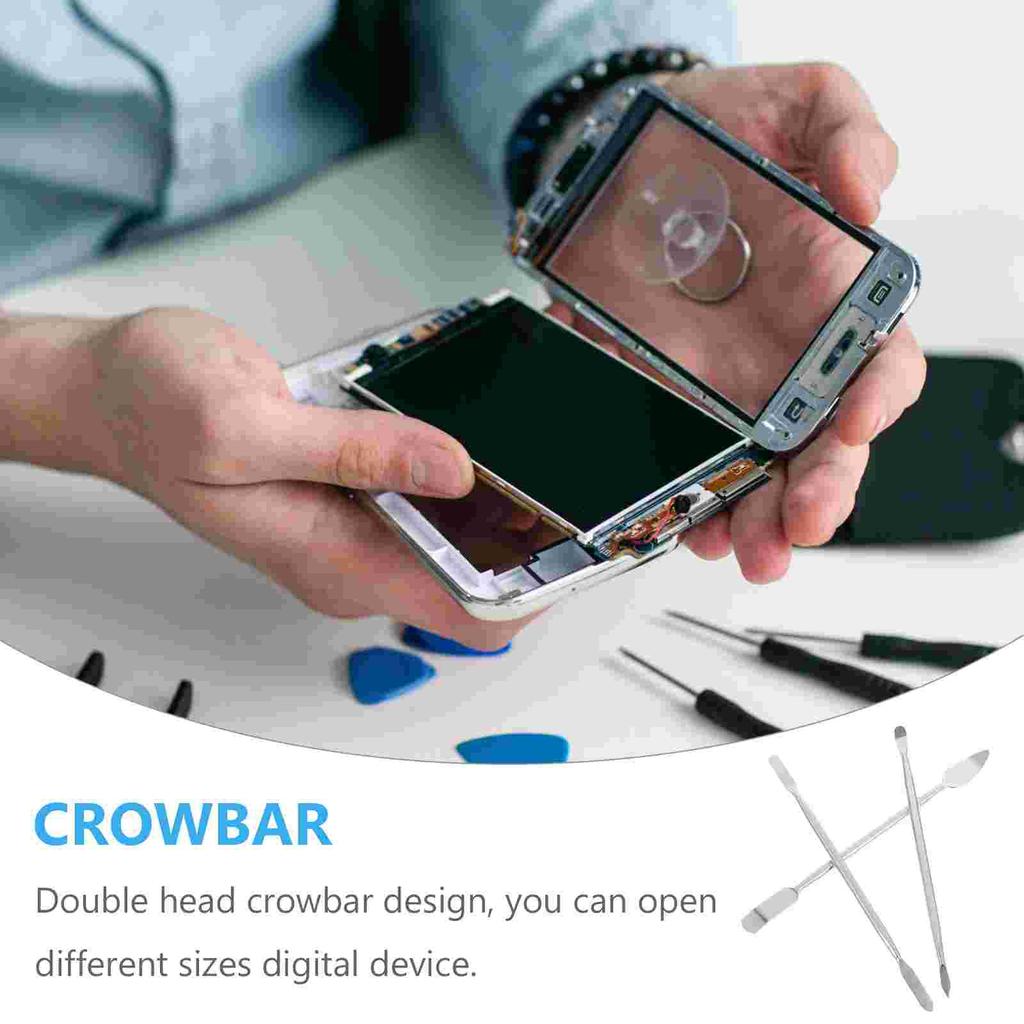 3-in-1 Edelstahl-Brecheisen Professioneller Öffner Hebelstange Tragbare Demontagestangen Reparaturwerkzeuge für Handy Tablet Laptop