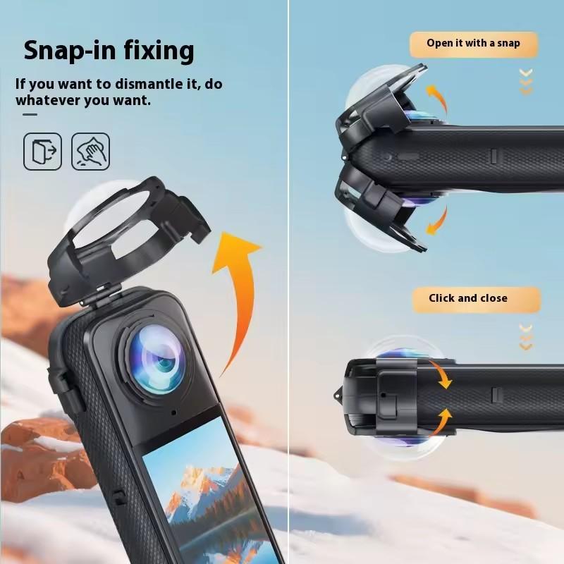 Upgrade Anti-fogging Lens Guard for Insta360 X5 Snap-on Optical Glass Lens Protective Anti-Scratch Cover for Insta 360 X5 Camera