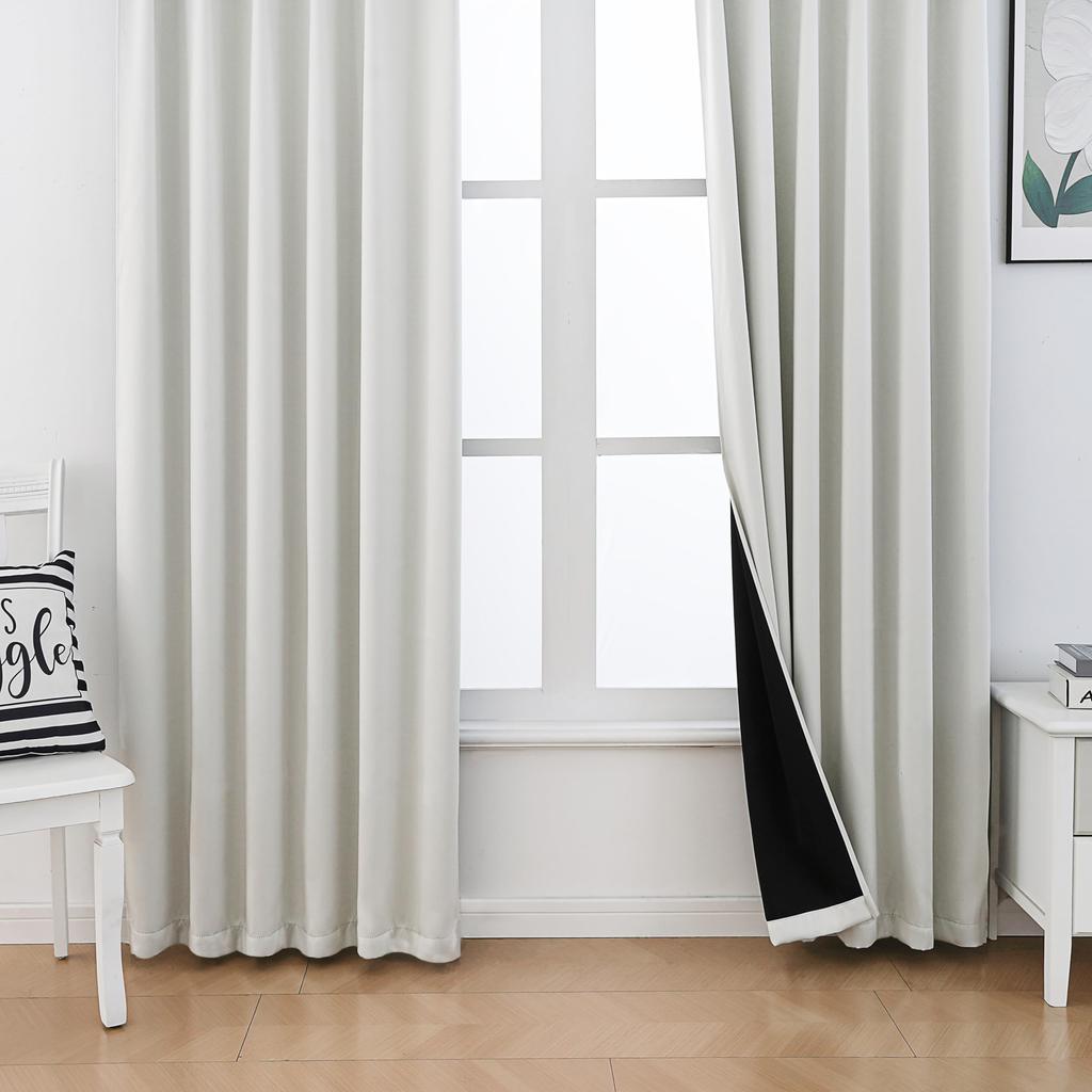 YeYeZhen Verdunkelungsgrad Set von mit Schwarz Thermisch Kälteenergie Fest für Schlafzimmer und Wohnzimmer Länge 110cm x Breite Vorhänge, 1, 2, Futter,