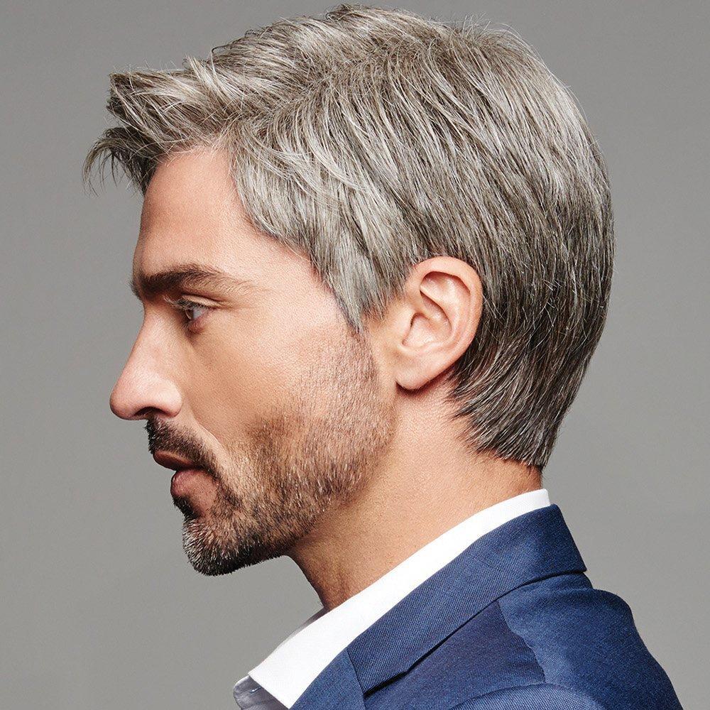 Wigs For Men Short Toupee Haircut Straight Synthetic Natural Hair Replacement Wigs With Wig Cap