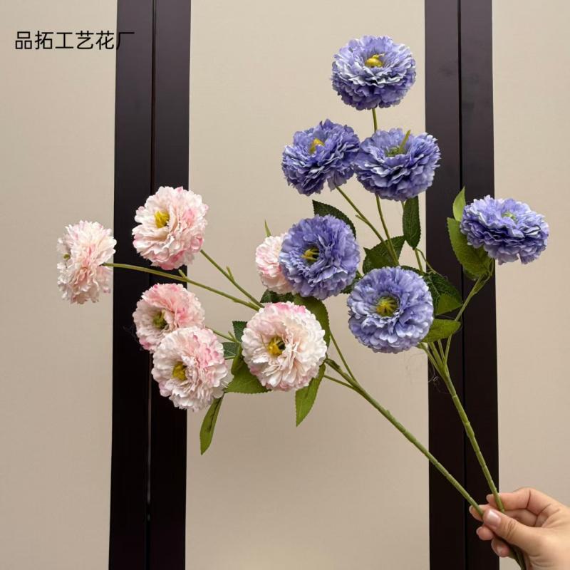 Artificial Peony Flower Long Stem 6 Heads Silk Ranunculus Bunch for Wedding Party Table Hotel Home Floral Decor