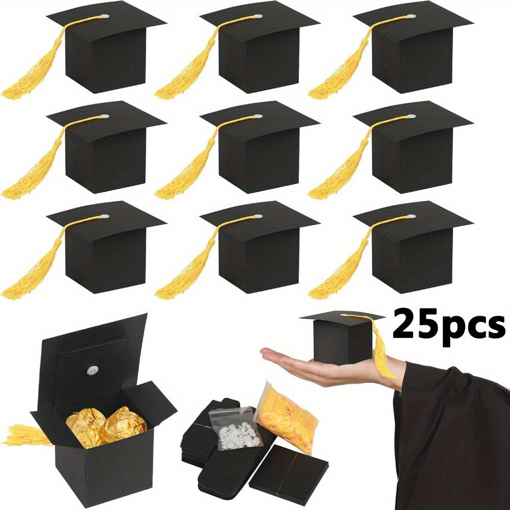 25ks bonboniéra Kreativní maturitní čepice dárková bonboniéra se střapcem Promoce bonboniéra Promoce Dekorace večírek Pamětní dárková krabička