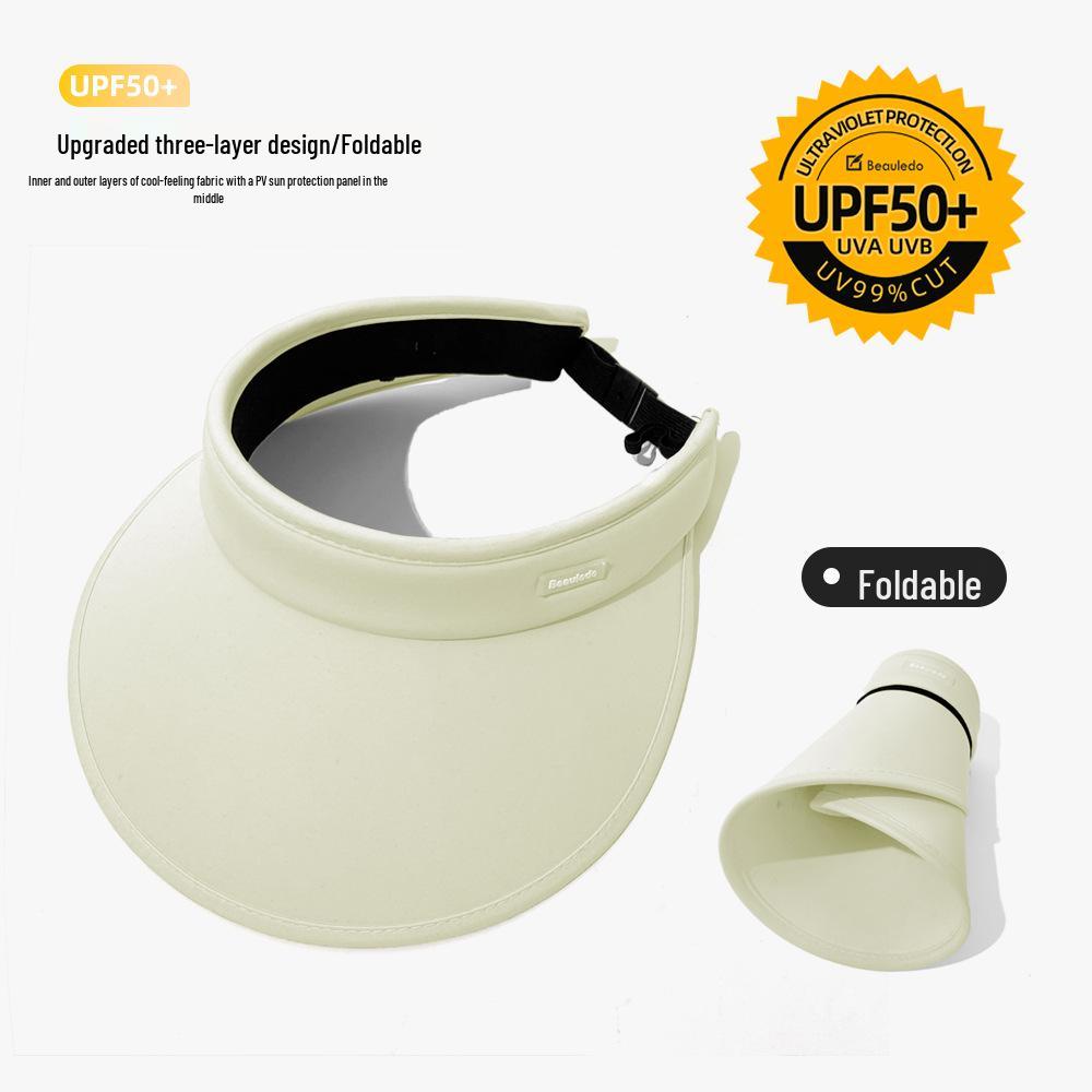 Dámsky skladací letný klobúk so širokou strieškou na ochranu pred UV žiarením s krytom na tvár.