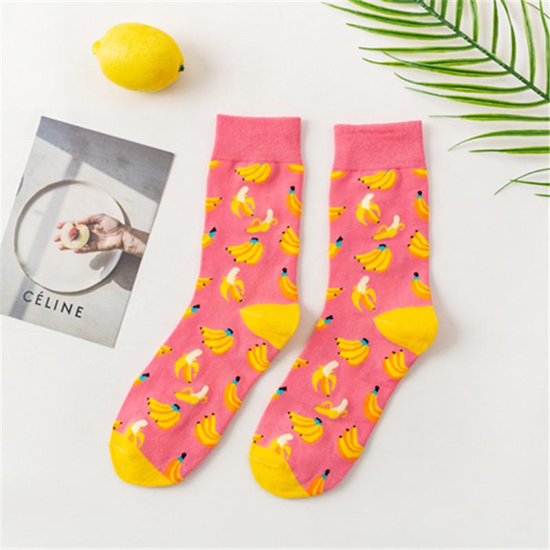 Women's Cute Japanese Fruit Cotton Socks - Mid Tube, Trendy All-Match Korean Style