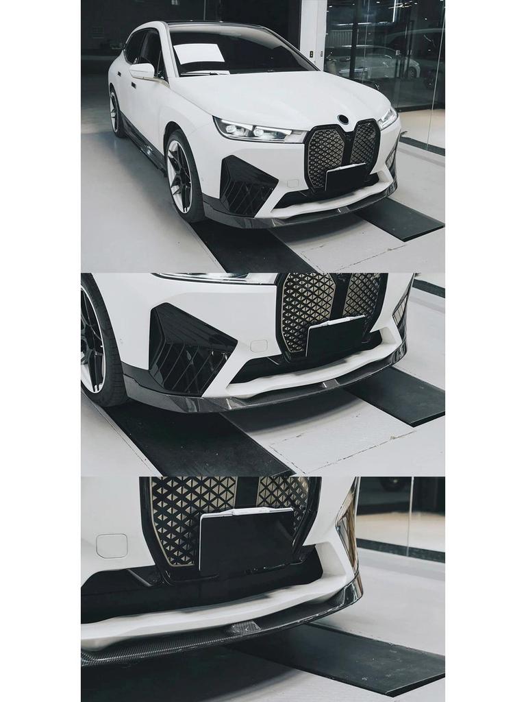 BMW IX Carbon Fiber Body Kit: FD Style Front Lip, Side Skirts, Rear Lip, Rear Bumper Corners, Roof Spoiler.