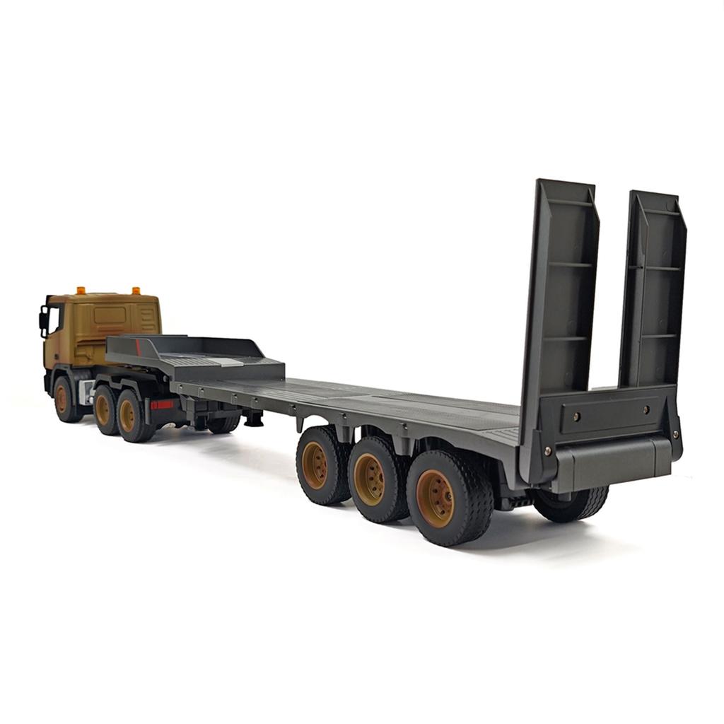 1Celsius18 Scale Remote Control Flatbed Truck 9 Channel RC Construction Vehicle with Detachable Trailer