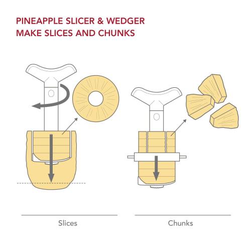 Pineapple slicer and wedge, yellow stainless steel, 4874360