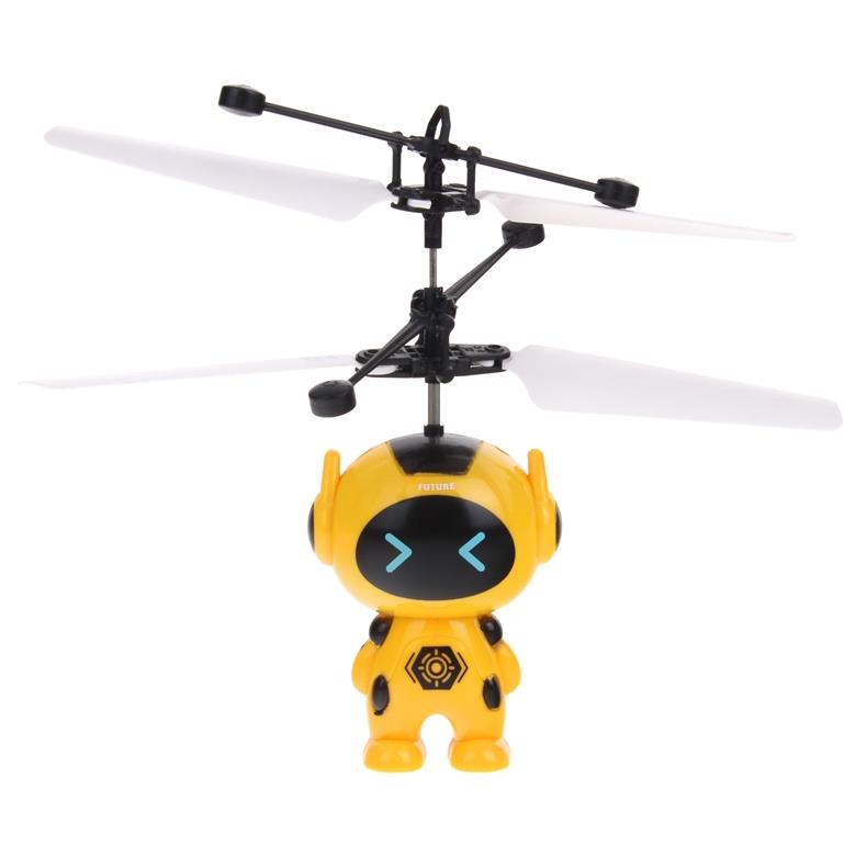 Flying Robot Hand Controlled Drone Robot Propeller Light - Yellow