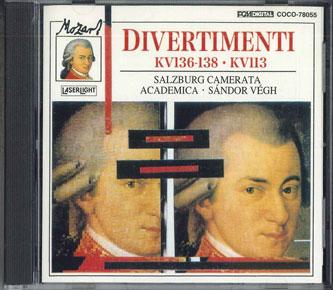 

CD VARIOUS - Divertimenti Kv136-138 Kv113 COCO78055 DELTA MUSIC 1990 Japan Classical Used