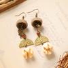 Retro natural plant earrings handmade creative niche acorn fruit long fringed design women's earrings