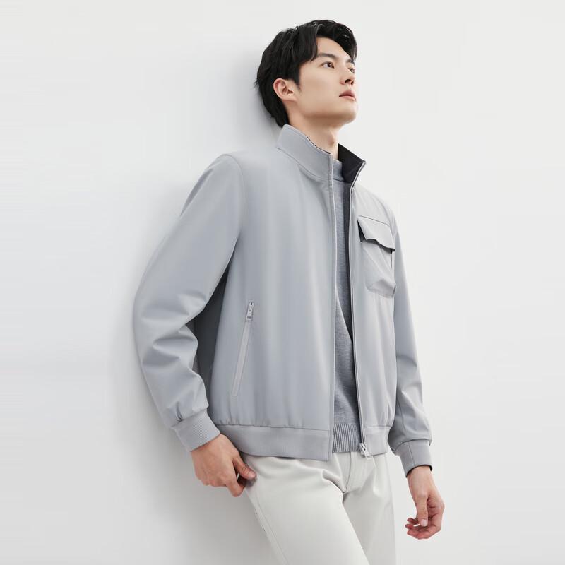 SEPTWOLVES Men's Stand Collar Reversible Jacket