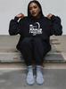 Heavyweight European Women's High Neck Casual Hoodie with Letter Print