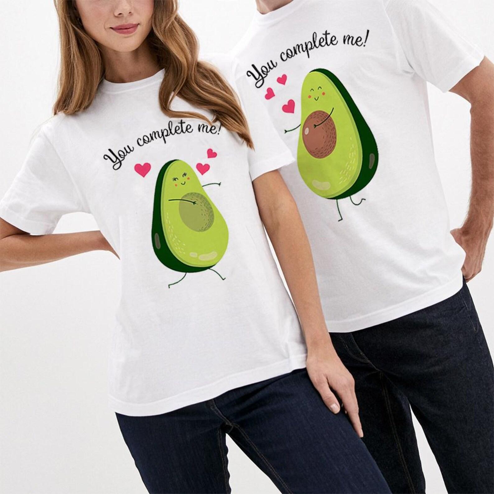 Avocado You Complete Me Funny Matching Couple T-Shirt, Men s and Women s Sizes (MAC-11311) S