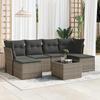 VidaXL Garden Lounge Set with Cushions 7 Pcs Grey Braided Resin 3218020
