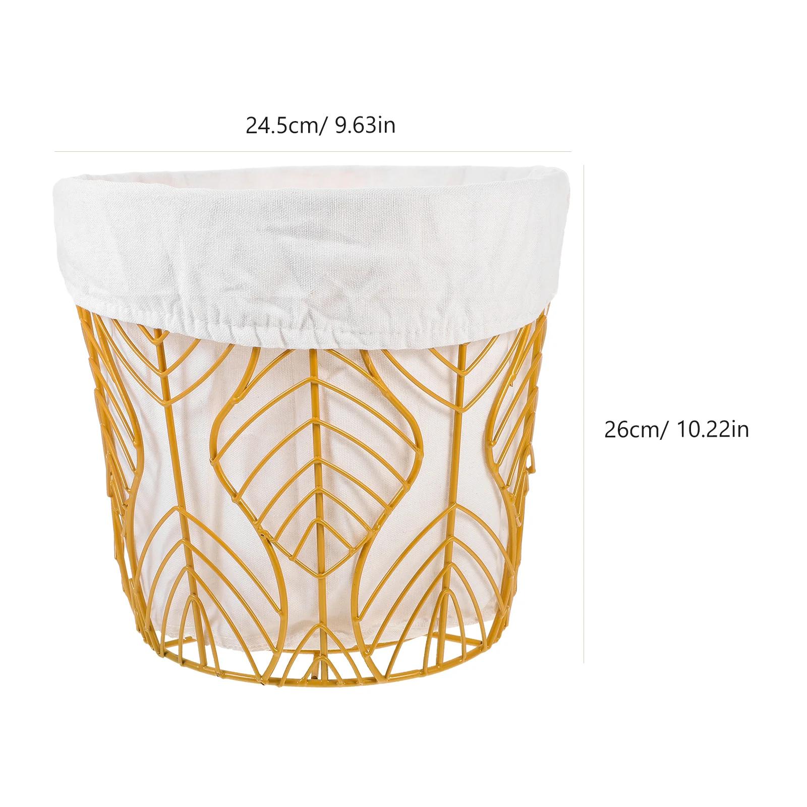 Для проволочной корзины с вкладышем Скандинавское хранение Прочная корзина для белья Металлический держатель Плетеная золотистый