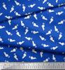 Soimoi Black Poly Crepe Fabric Floral & Cat Animal Print Fabric by the Yard 42 Inch