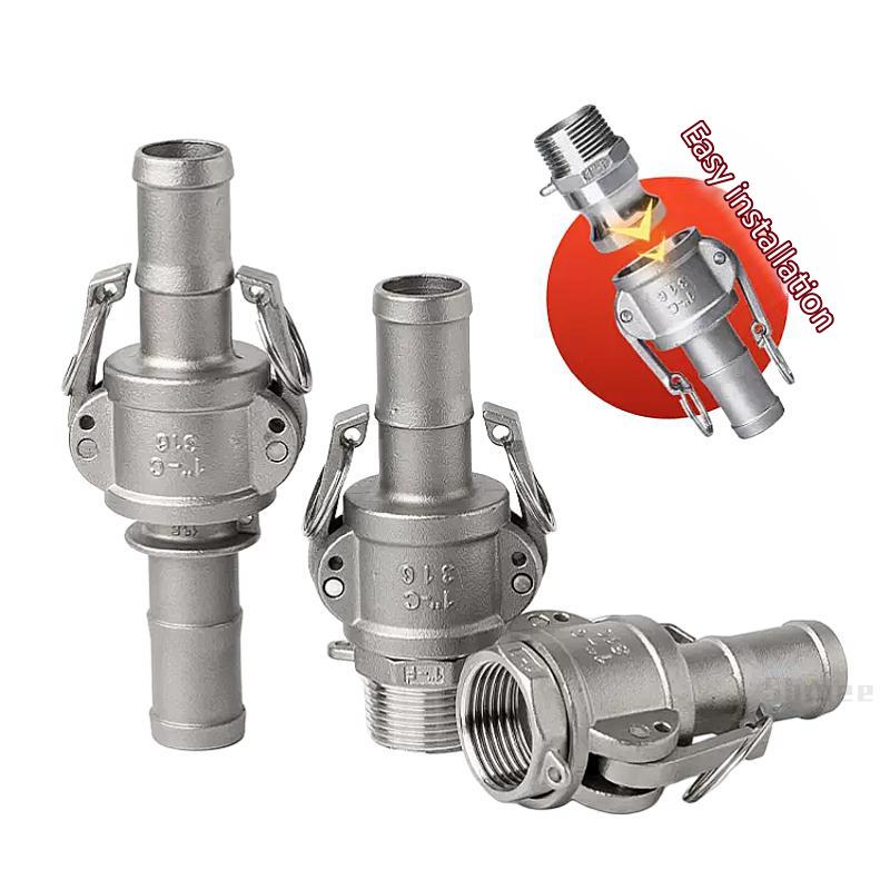 304 Stainless 1/2" 3/4" 1" 2"-5" BSP Female Male Camlock Fitting Adapter Barb Quick Disconnect For Hose Pump Homebrew A B-F type