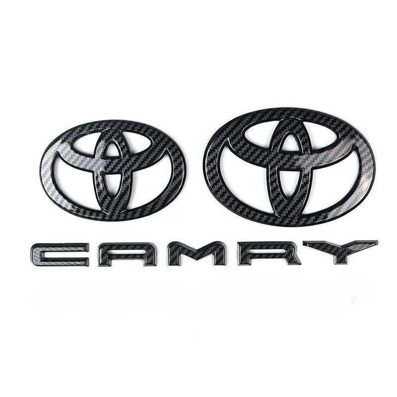 3pcs/Set Hood Badge Trunk Badge Camry Letters for 2024 2025 9th Generation Toyota Camry OVERLAY Modification Gloss Black