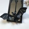 Gothic Cathedral Window Mirror Vintage Baroque Wooden Black Bat Mirror