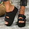 Crocodile Leather Buckle Flip-flops for Women Suitable for Summer Thick-soled with Removable Insoles