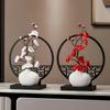 Plastic Creativity Ornament Courtyard Chinese Style Foyer Mini Decoration Vase Elegant Screen