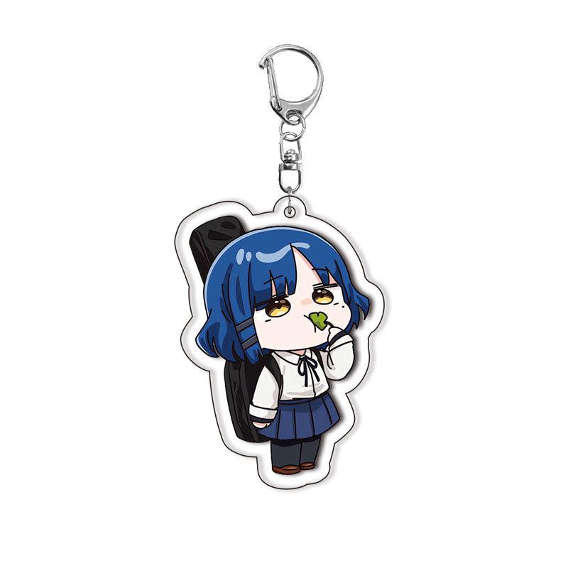 Anime Cartoon Bocchi The Rock Gotoh Hitori Ijichi Nijika Yamada Ryo Cute Acrylic Car Keychain Ornaments Girls Keyring Gifts Toys