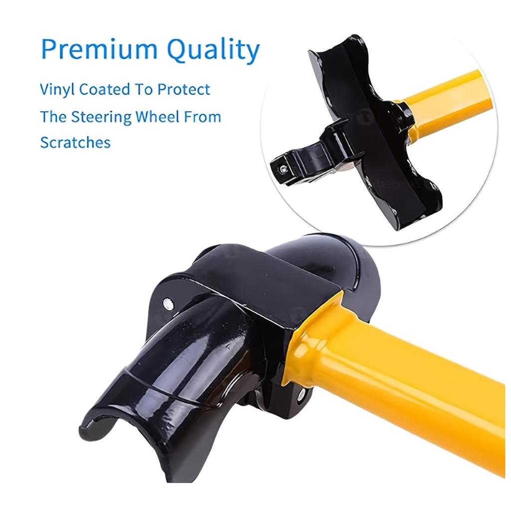 Universal Car Steering Wheel Anti-Theft Lock - Car Anti-Theft Device, Car Security Lock, Made of Durable Carbon Steel, Anti-Picking, Comes with Key