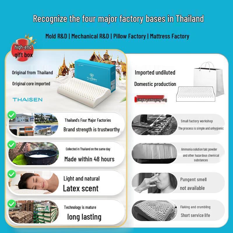 THAISEN 94% Natural Latex Pillow