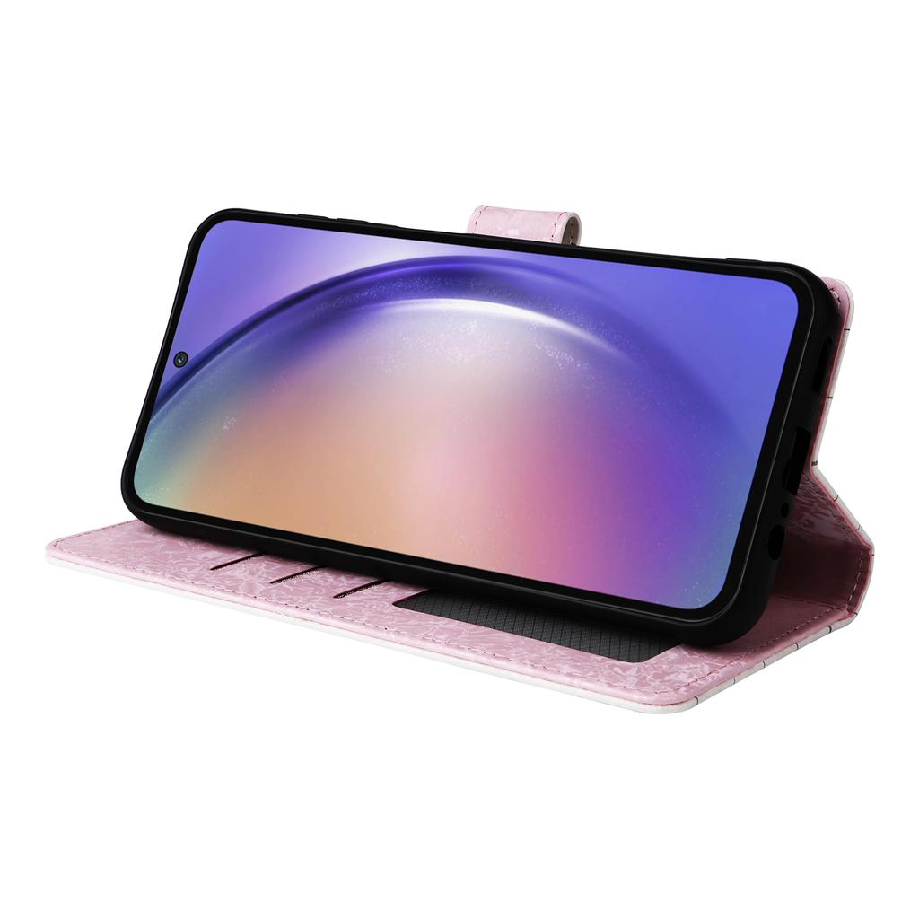 Pour Samsung Galaxy A55 5G Étui en Cuir Coque de Téléphone Laquée avec Fentes pour Cartes Bloquant RFID