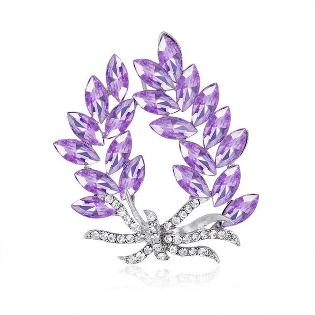 Personality Wheat Ear Rhinestone Brooch Alloy Leaf Flower Corsage Fashion Clothing Accessories Clothing Accessories Pin