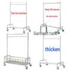 Stainless Steel Multifunctional Trolley and Garment Rack with Wheels