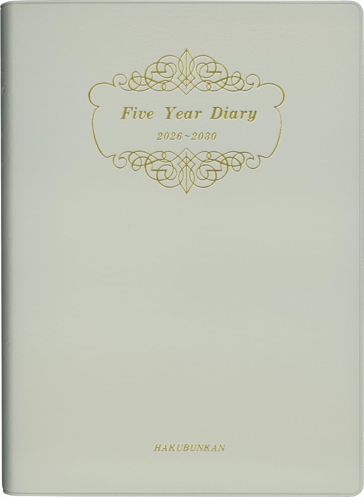 

Hakubunkan Diary 2026 A5 Soft White 101 January 5-Year Diary, Gray, No. (Starts 2026)