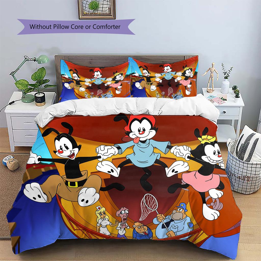 Animaniacs Bedrucktes Bettwäscheset Bettbezug Kissenbezug Ohne Füllung, Weiche Heim-Schlafzimmer-Dekoration, Perfektes Geschenk für Fans.chl