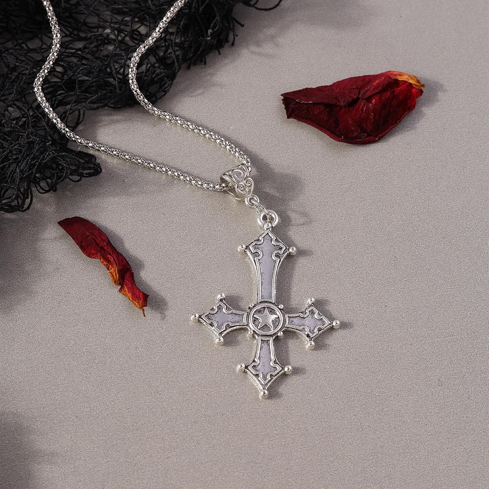 Retro Kreuzanhänger Halsketten für Damen Herren Gothic Steampunk Totenkopf Halskette Kette Hip Hop Schmuck Geschenke