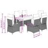 VidaXL Ensemble à Manger de Jardin avec Coussins 7 pcs, Table et Chaises avec Dossier Réglable, Meubles d'Extérieur, 3213220