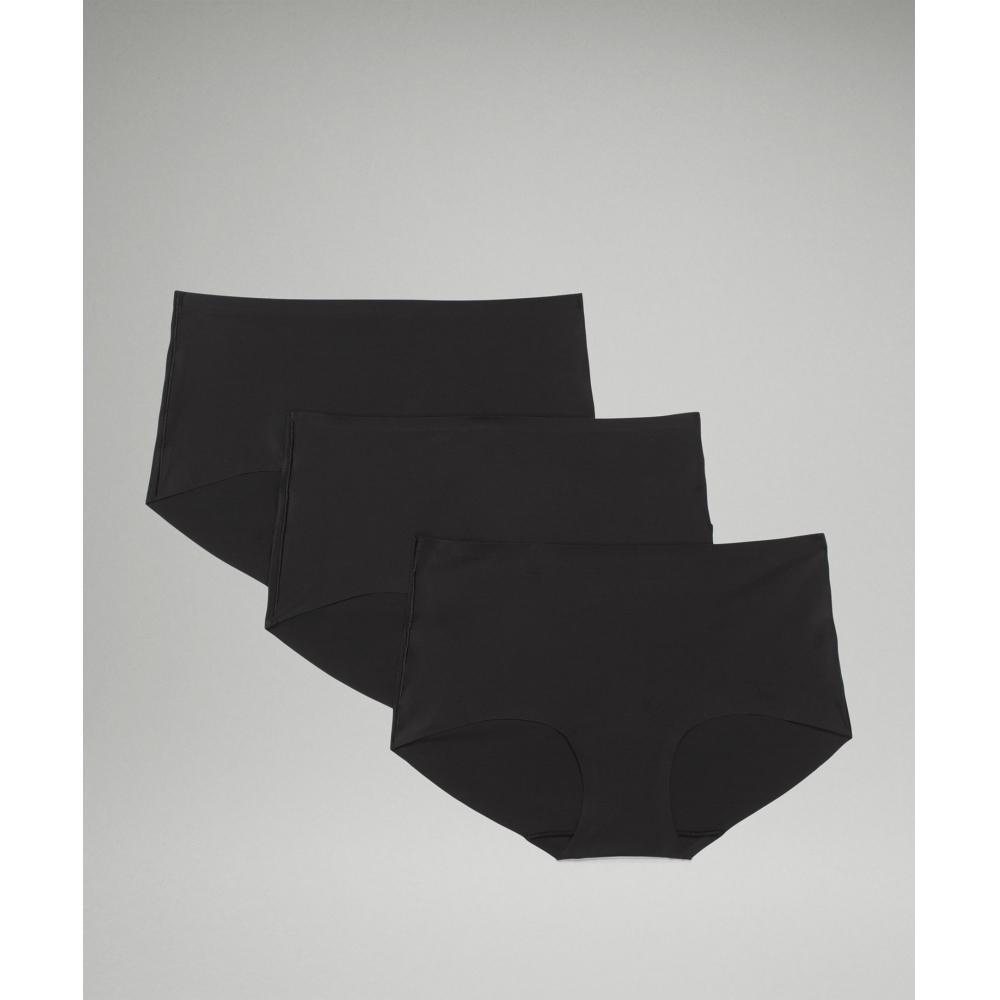 

Lululemon Invisiwear Mid Rise Boyshort Underwear 3 Pack Black XXL