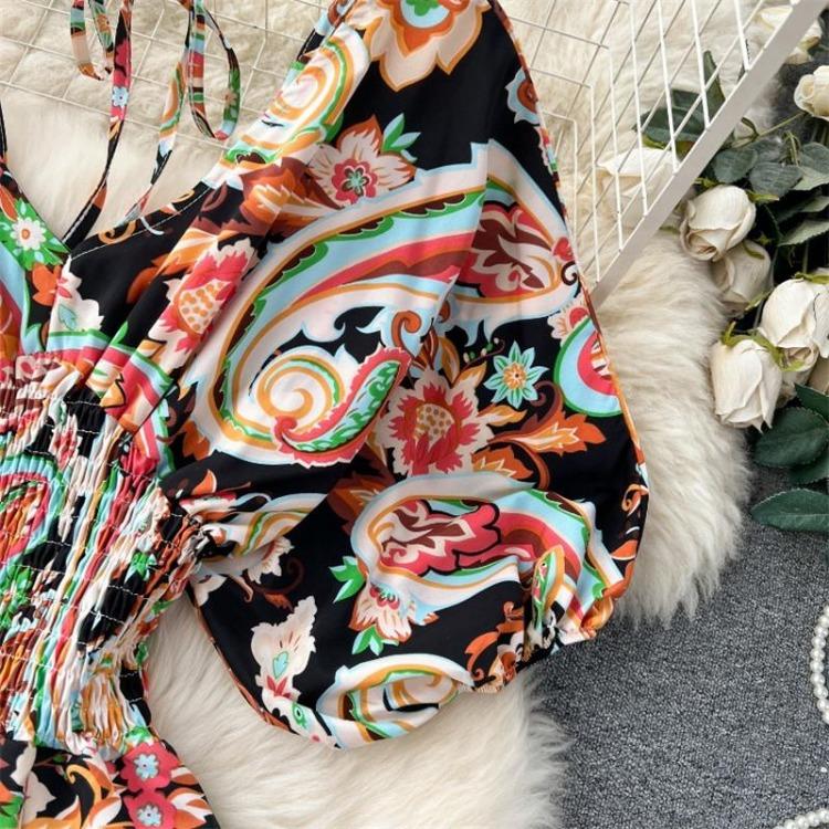 Sexy Waist Slim Jumpsuit with Dolman Sleeves Polka Dot Print Wide Leg Trousers Neck Design