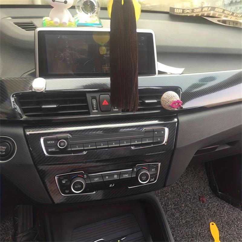 Carbon Fiber For BMW X1 X2 F48 F39 2016- Car Film Interior Stickers Center Console Gear Dashboard Air Door Handle Lift Panel
