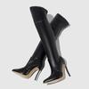 Eilyken Winter PU Leather Women Over-the-Knee Boots Fashion Pointed ToeThigh High Long Booties Stiletto Heels Shoes Size 35-42